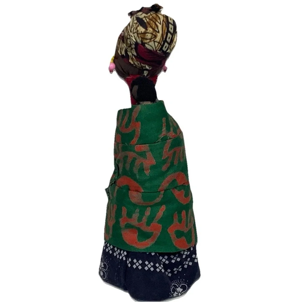 Swaziland Africa‎ Decor Mother & Child Sisal Doll + Tribal Salad Servers